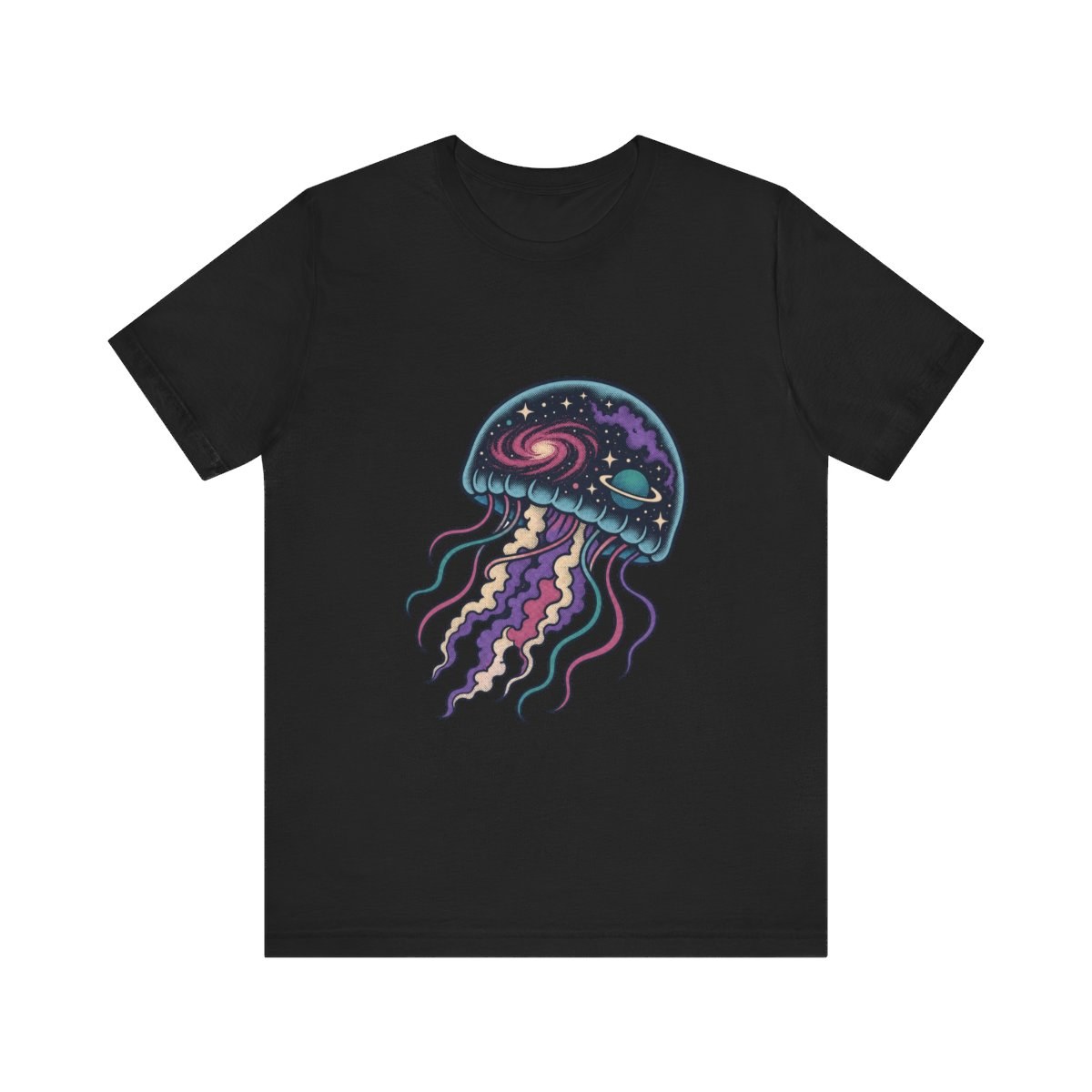 Cosmic Jellyfish T-Shirt Psychedelic Galaxy Space Art Graphic Tee Bioluminescent Gift