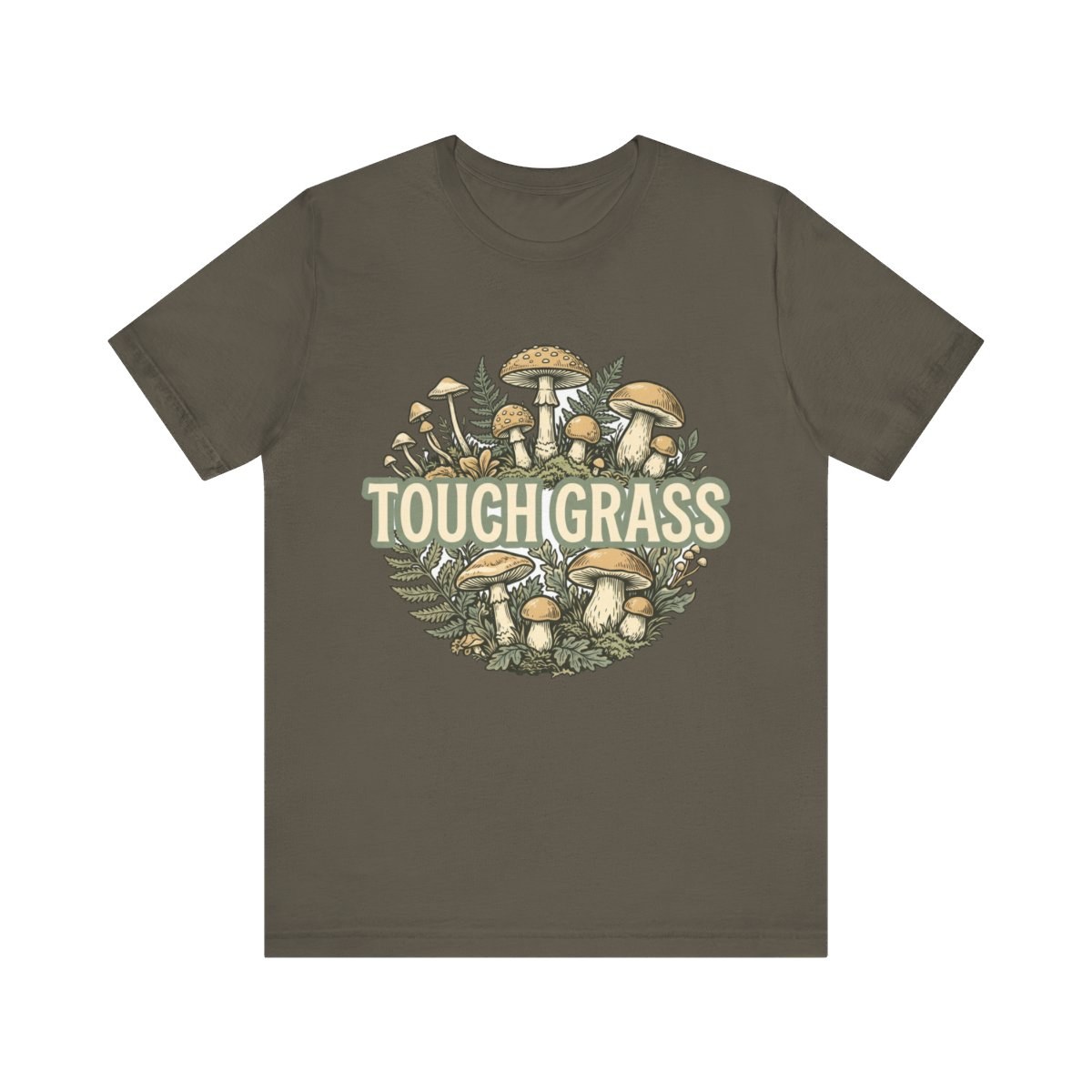 Mushroom Streetwear T-Shirt Touch Grass Cottagecore Forager Botanical Graphic Tee