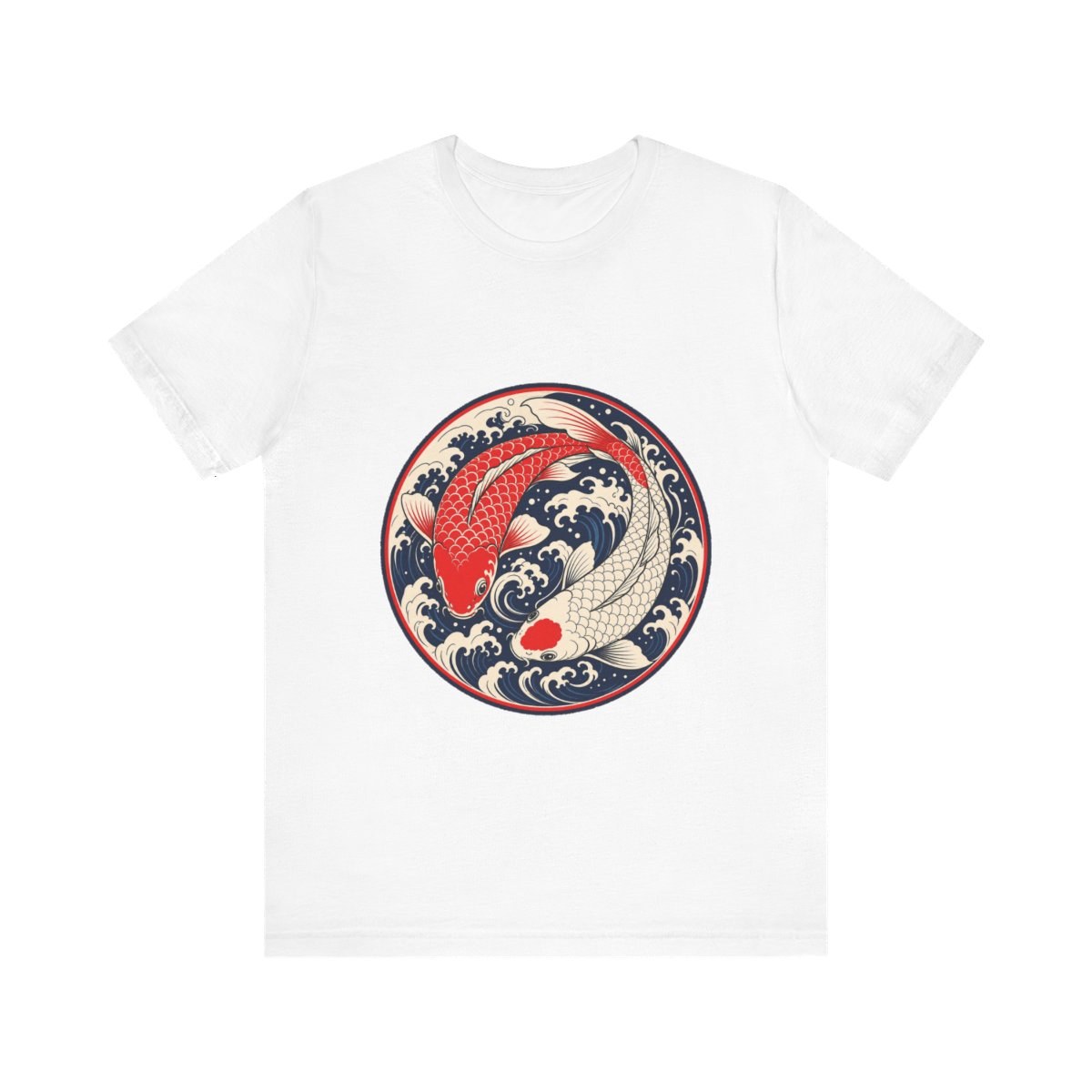 Japanese Koi Fish Tee Ukiyo-e Art Graphic T-Shirt Koi Pond Design
