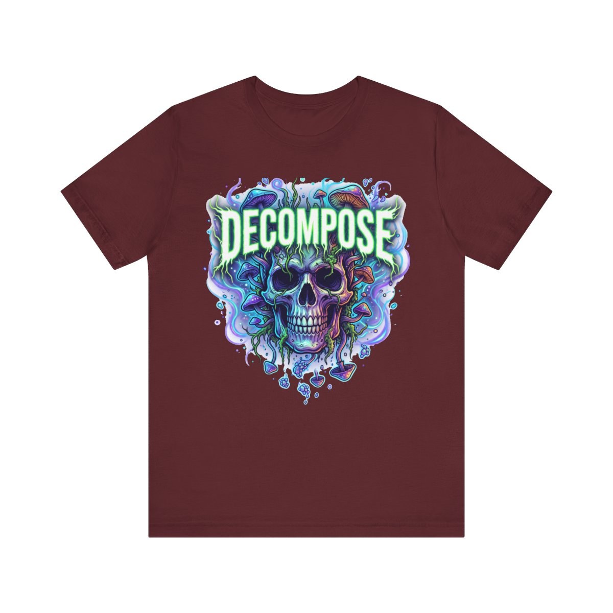 Mushroom Skull Streetwear T-Shirt | Psychedelic Fungi Bioluminescent Graphic Tee