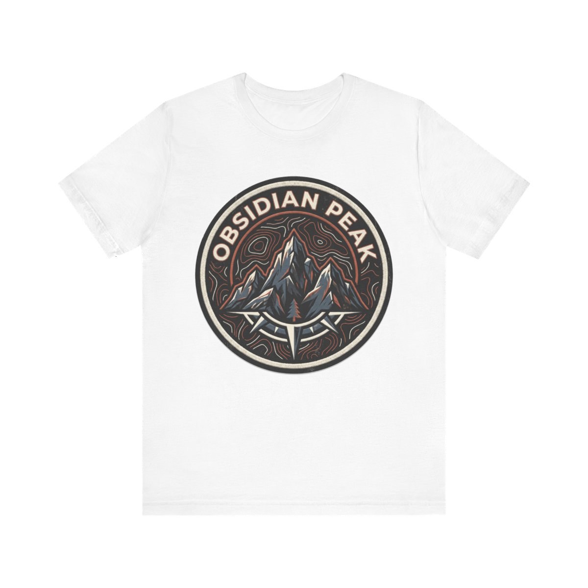 Streetwear Mountain Graphic T-Shirt | Gorpcore Outdoor Badge Tee | Obsidian Peak