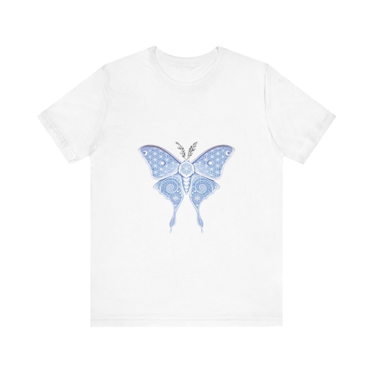 Luna Moth Sacred Geometry T-Shirt Mystical Symmetrical Wing Art Graphic Tee