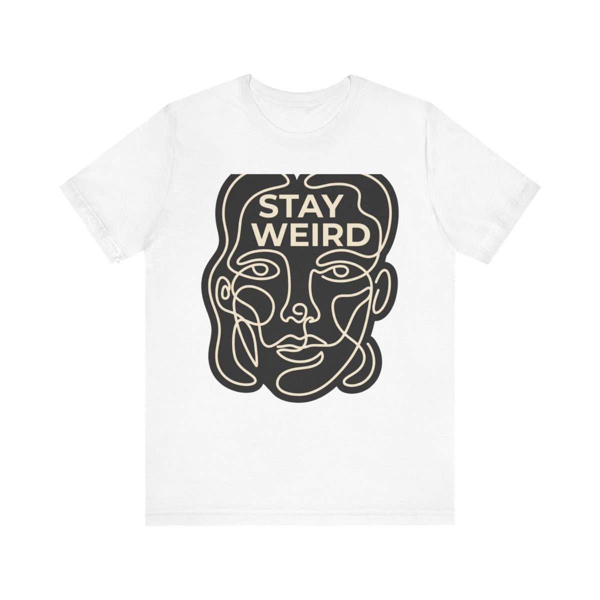 Streetwear Graphic Tee Stay Weird Minimalist Line Art Unisex T-Shirt