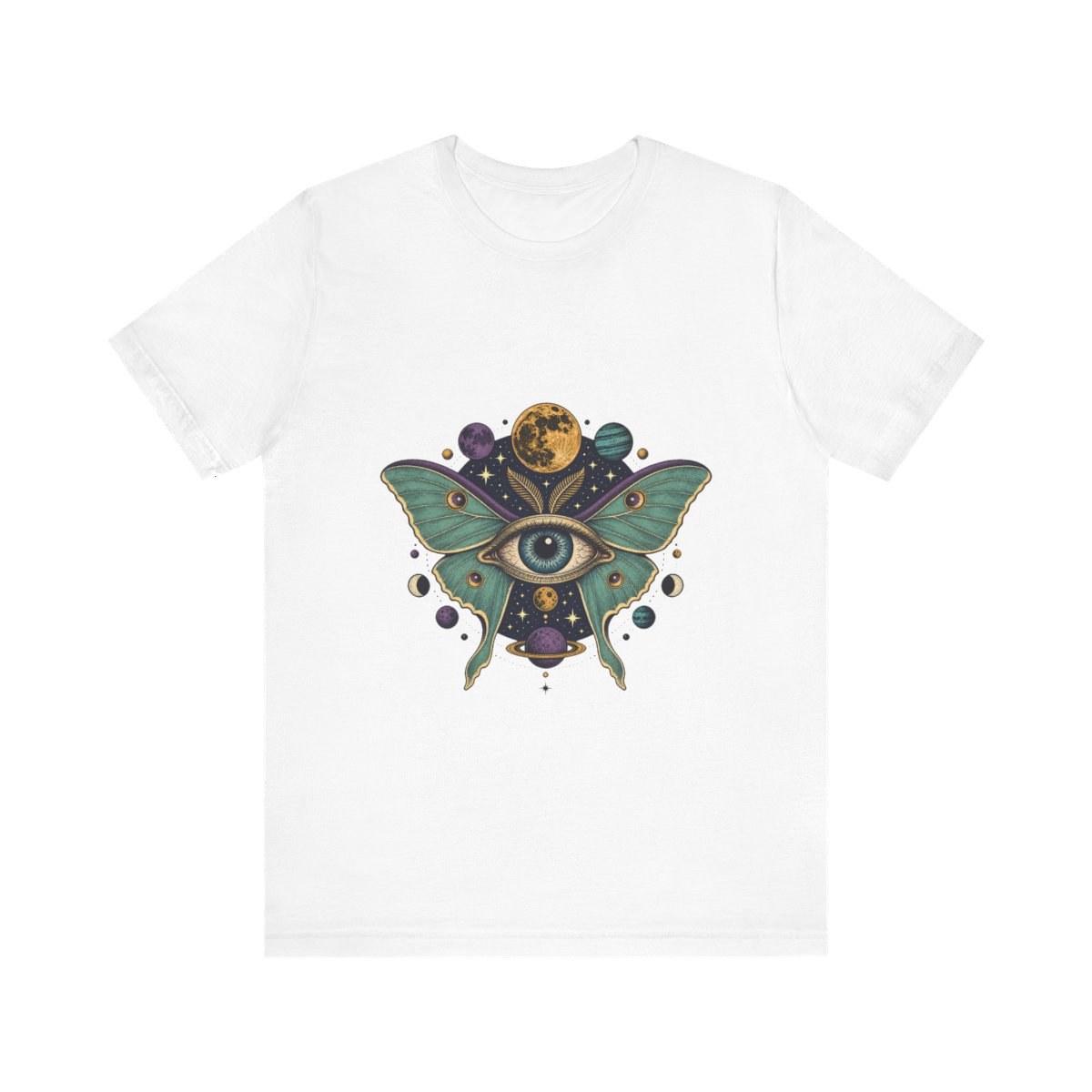 Surreal Eye Moth T-Shirt Luna Moth Wings Psychedelic Dark Art Graphic Tee